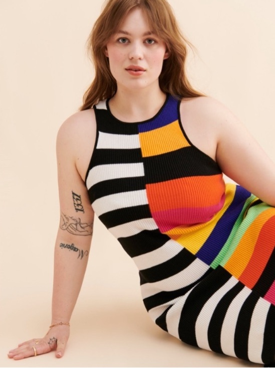 Eloquii Dresses & Skirts - Mixed Stripe Ribbed Dress